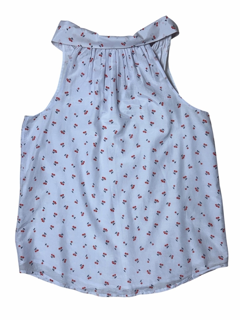 J. Crew Cherry Print Cotton Silk Blend Sleeveless Blouse Womens 2